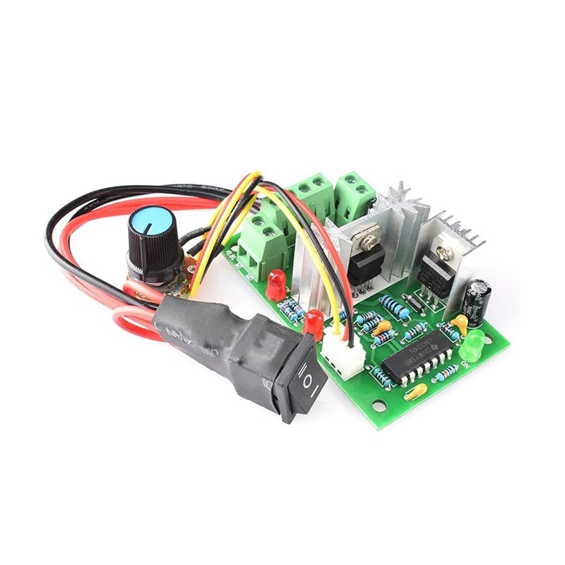 PWM контролер за микро двигател 12V/24V DC четков мотор с превключвател напред/назад и регулиране на скоростта