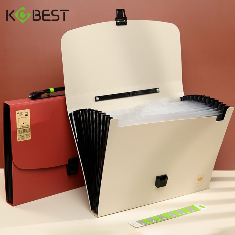 KOBEST Kangbai A4 prijenosni organizator dokumenata s 13 pretinaca, akordeonski stil