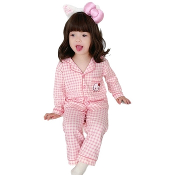 Dječje pidžame od 100% pamuka, korejskog stila, s ovratnikom, 2-djelni set, unisex
