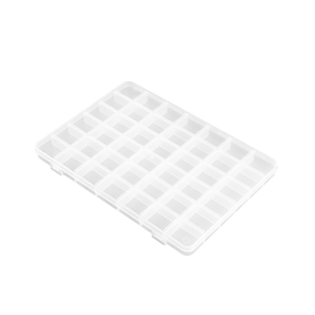 Plastična kutija za pohranu s 42 pretinca, fiksna visina 1,8 cm; za perlice, nokatne vrhove i pigmente; svestran organizator za igračke i sitnice