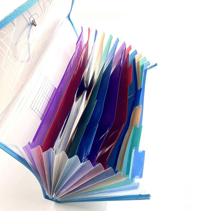 Prozirna A4 plastična akordeon mapa sa šnurnim zatvaračem, za uredske, financijske i intervjue dokumente, prilagodljivo vlastitim dizajnom