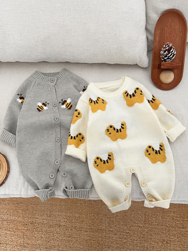 Nova beba pleteni overál za proljeće i jesen, unisex, dugi rukavi