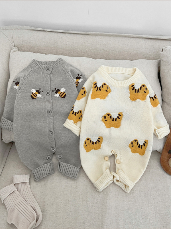 Nova beba pleteni overál za proljeće i jesen, unisex, dugi rukavi