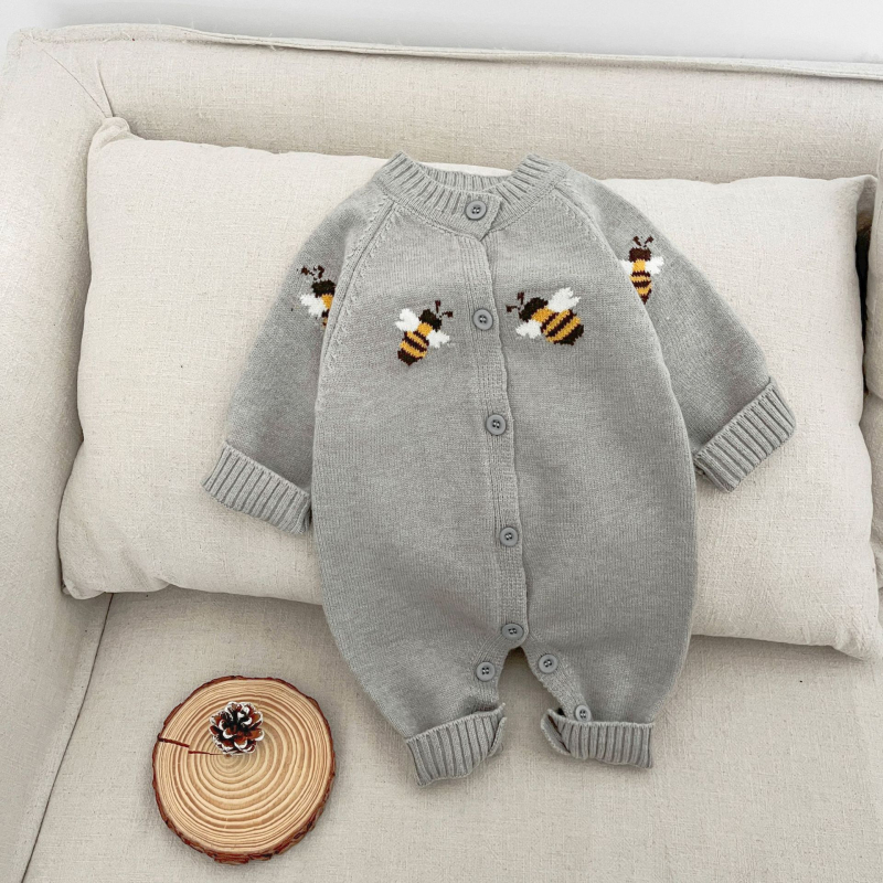 Nova beba pleteni overál za proljeće i jesen, unisex, dugi rukavi
