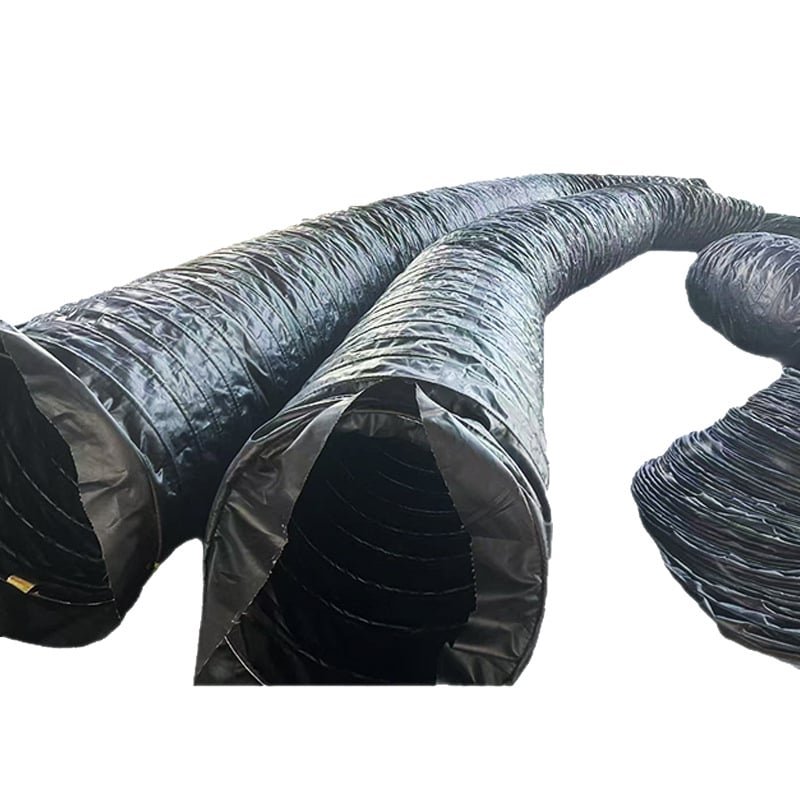 Tunelski kanal za ventilaciju s negativnim tlakom, teleskopskim okvirom, platnenim pojasom, spiralnom čeličnom žicom i fleksibilnim PVC kanalom