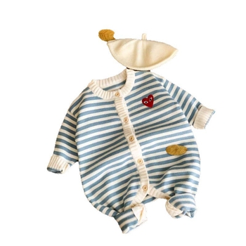 Salopetă de toamnă din tricot pentru nou-născuți, unisex, mâneci lungi, 0–12 luni