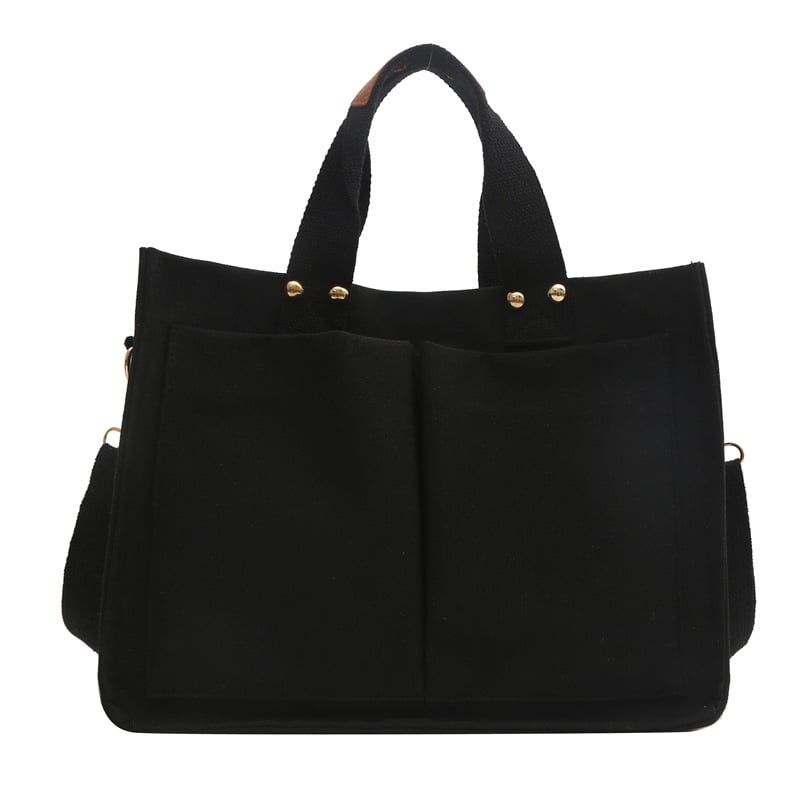 Platnena Tote torba s velikim kapacitetom, za rameno ili crossbody, studentski stil, magnetsko zatvaranje