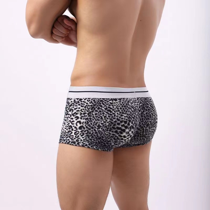Muške bokserice s leopard uzorkom, dvostruka sloja, pamuk, moderan stil za mlade muškarce