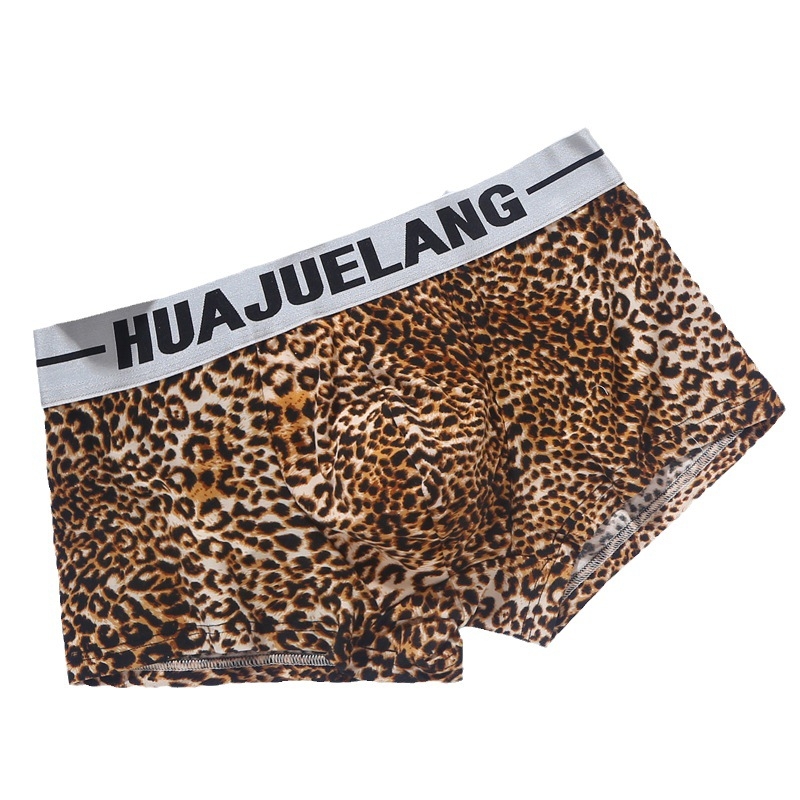 Muške bokserice s leopard uzorkom, dvostruka sloja, pamuk, moderan stil za mlade muškarce