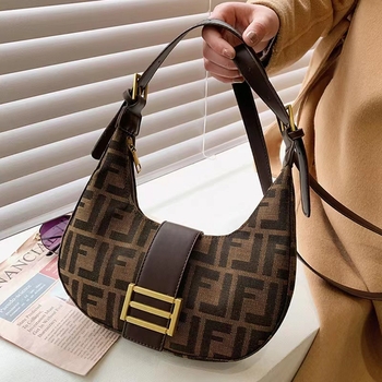 Ženska baguette torba od platna, retro stil, crossbody preko ramena, gradski stil