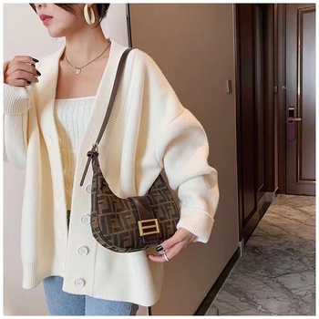 Ženska baguette torba od platna, retro stil, crossbody preko ramena, gradski stil