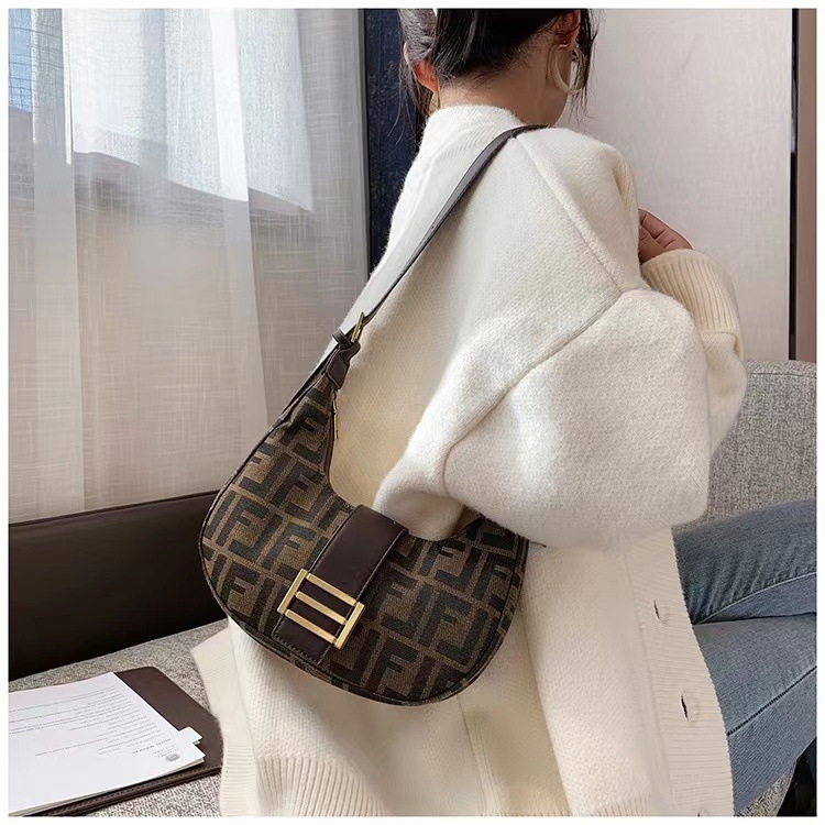 Ženska baguette torba od platna, retro stil, crossbody preko ramena, gradski stil