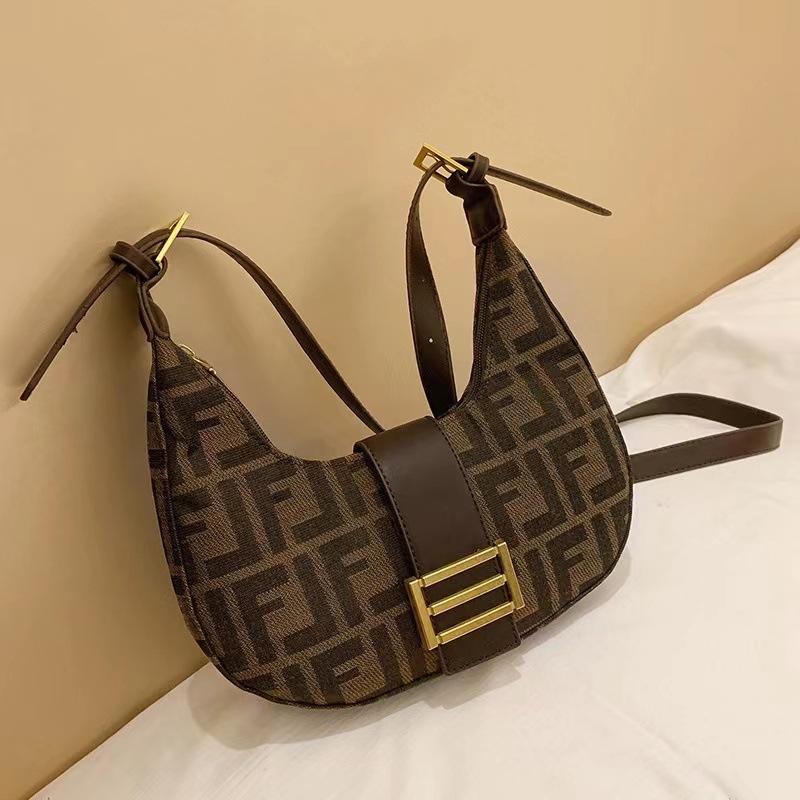 Ženska baguette torba od platna, retro stil, crossbody preko ramena, gradski stil