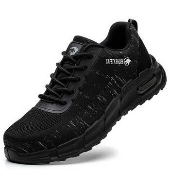 Pantofi de protecție cu profil redus, anti-statice, cu partea superioară tricot respirabil, rezistenți la ulei și la substanțe acide/slabe, fără metal, pentru trecerea prin porți de securitate.