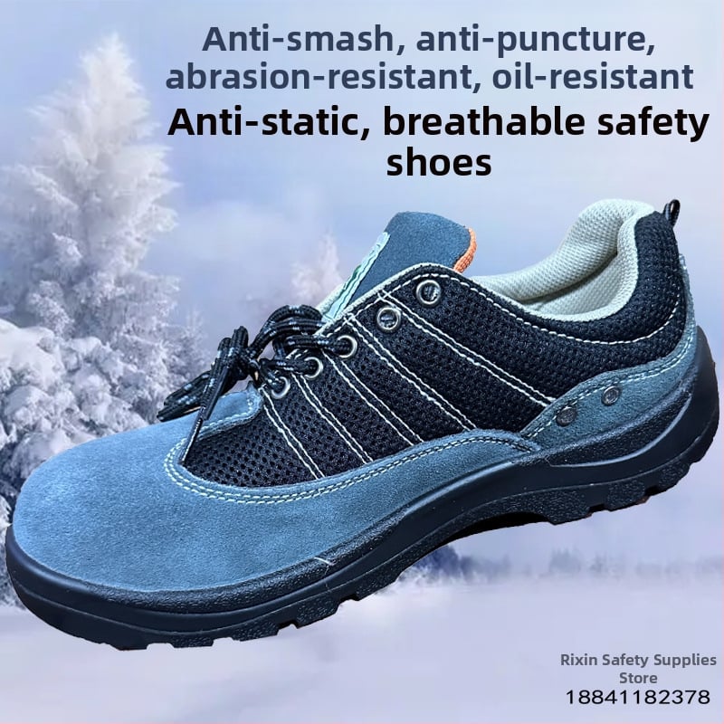 Pantofi de protecție pentru bărbați: antistatice, anti-perforație, anti-strivire, respirabili, ușori, vârf din oțel, rezistenți la ulei, antiderapare, pentru industria petrochimică.