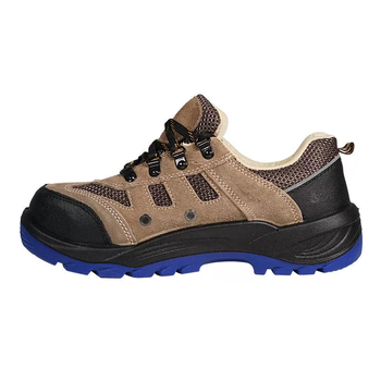 Shield King 84022 Pantofi de protecție pentru muncă din piele nubuk de vițel și plasă, vârf din oțel, respirabili, anti-șoc, anti-perforație, anti-statici, anti-derapare