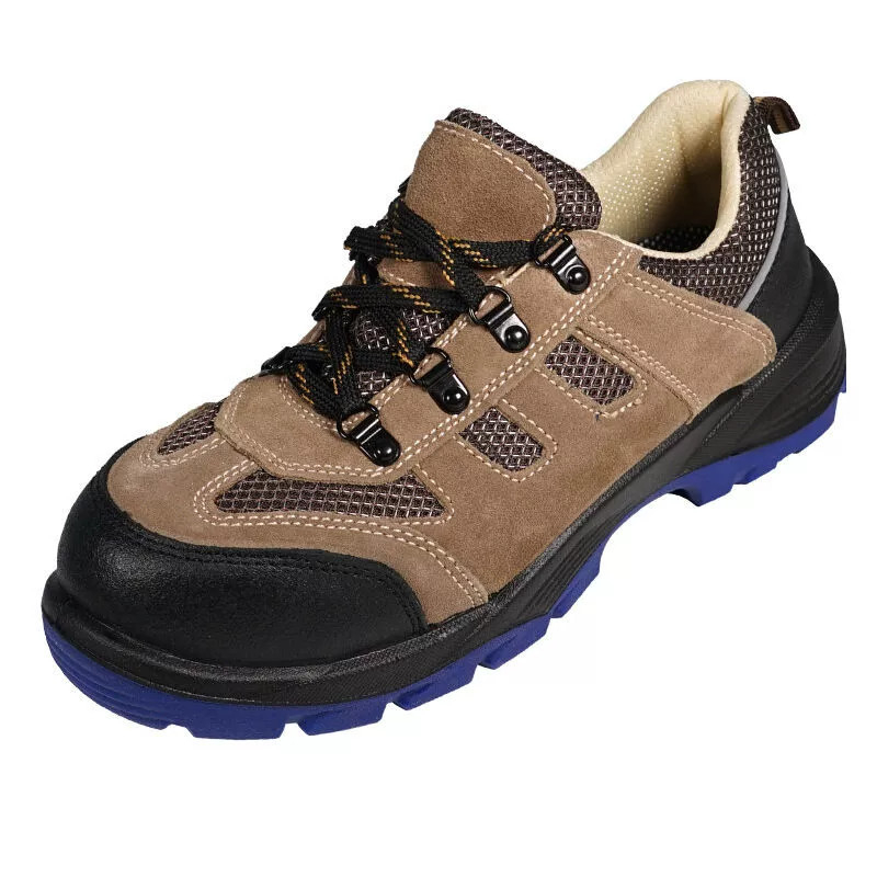 Shield King 84022 Pantofi de protecție pentru muncă din piele nubuk de vițel și plasă, vârf din oțel, respirabili, anti-șoc, anti-perforație, anti-statici, anti-derapare