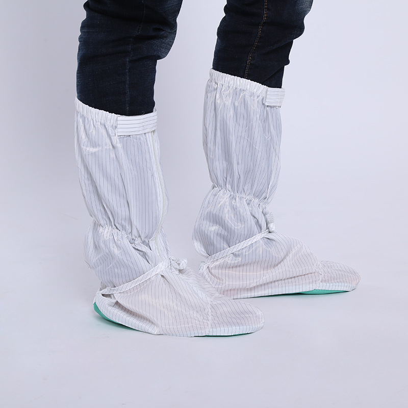 Pantofi antistatice înalți, cu talpă moale, fără praf, durabili, talpă verde și acoperire pentru pantofi