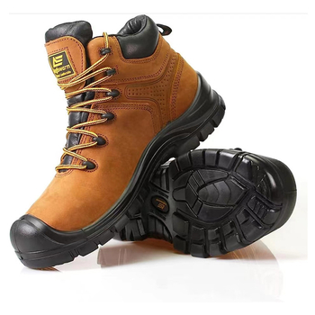 Pantofi de protecție pentru bărbați, încălțăminte de lucru cu protecție la șoc și perforare, rezistenți la abraziune, antiderapante, din piele Crazy Horse nubuk, vârf din fibră de sticlă