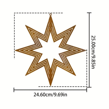 2D željezni umjetnički pentagram, rotirajući zvončić za vjetar, metalni dekor za dom, balkon i vrt