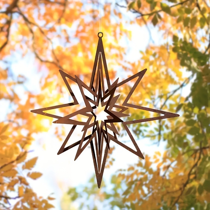 2D željezni umjetnički pentagram, rotirajući zvončić za vjetar, metalni dekor za dom, balkon i vrt