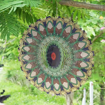 3D kinetički wind spinner – mandala zvončić za vanjsku upotrebu