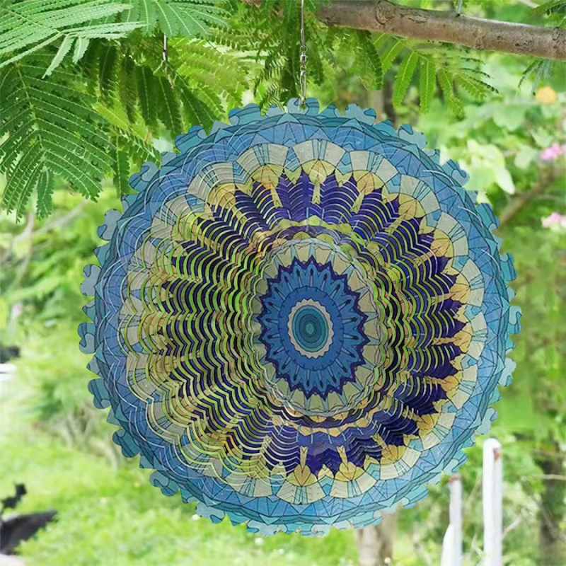 3D kinetički wind spinner – mandala zvončić za vanjsku upotrebu