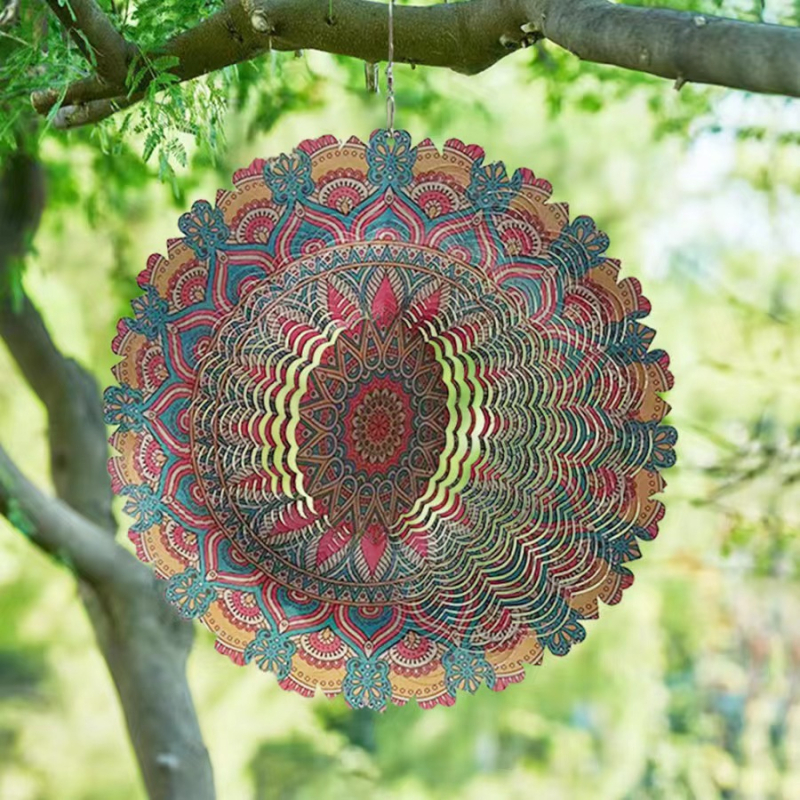 3D kinetički wind spinner – mandala zvončić za vanjsku upotrebu