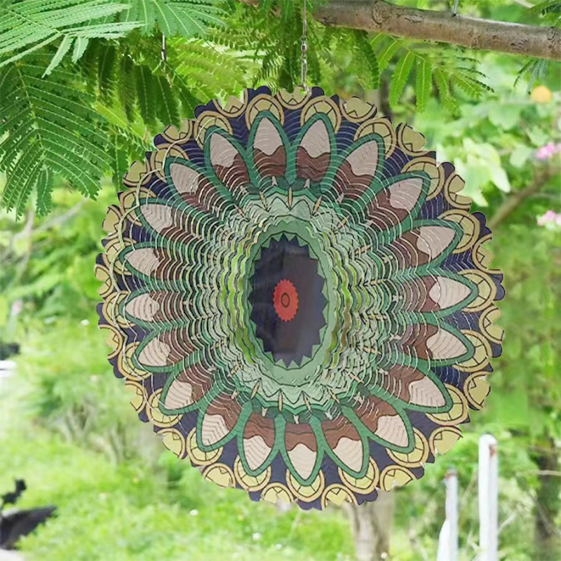 3D kinetički wind spinner – mandala zvončić za vanjsku upotrebu