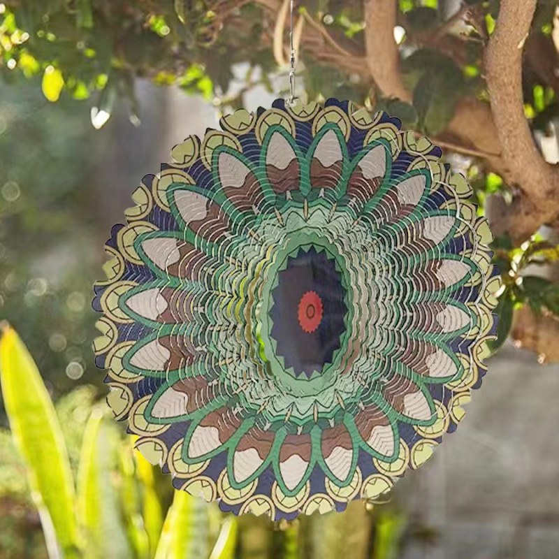 3D kinetički wind spinner – mandala zvončić za vanjsku upotrebu