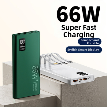 Power Bank so 3C certifikáciou, rýchle nabíjanie, zabudovaný kábel, 20 000 mAh kapacita, na mieru vyrobený