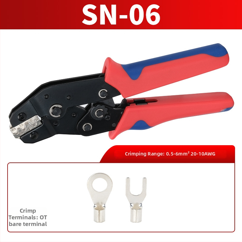 SN-58B Kliešte na crimpu pre izolované terminály s ratchet mechanizmom, viacnásobné čeľuste