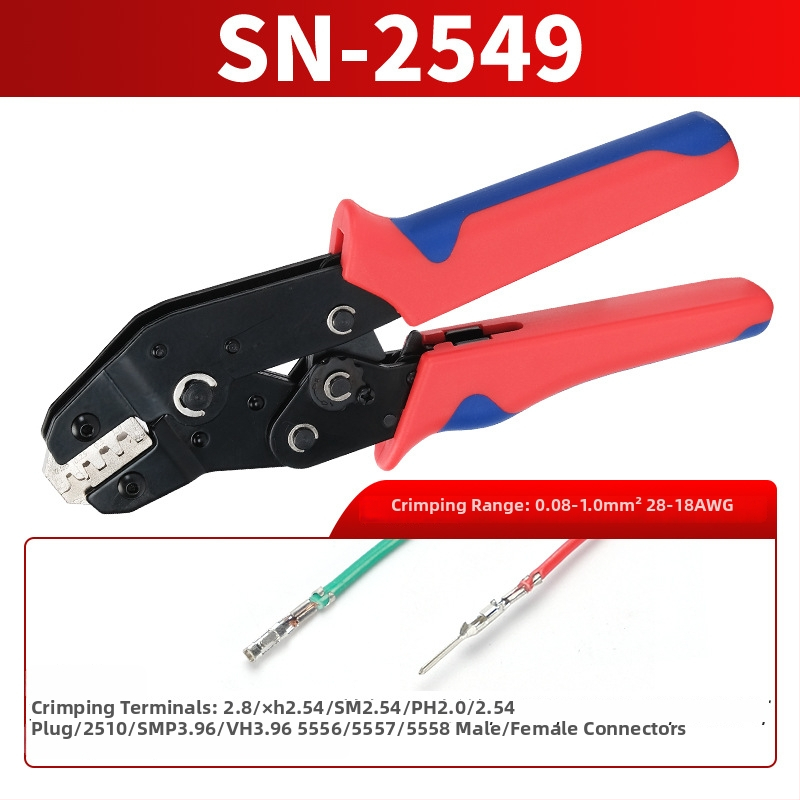 SN-58B Kliešte na crimpu pre izolované terminály s ratchet mechanizmom, viacnásobné čeľuste