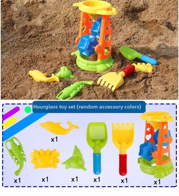 Dječji set igračaka za plažu s pješčanim satom – igranje u pijesku i vodi, za dječake i djevojčice