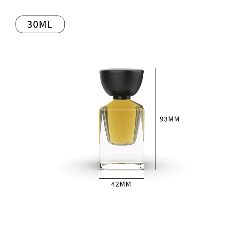Négyzet alakú üvegparfümösüveg vastag alappal, pumpás permetező, átlátszó utántöltő üveg, bőrkezelési mintákhoz, 100 ml / 50 ml / 30 ml
