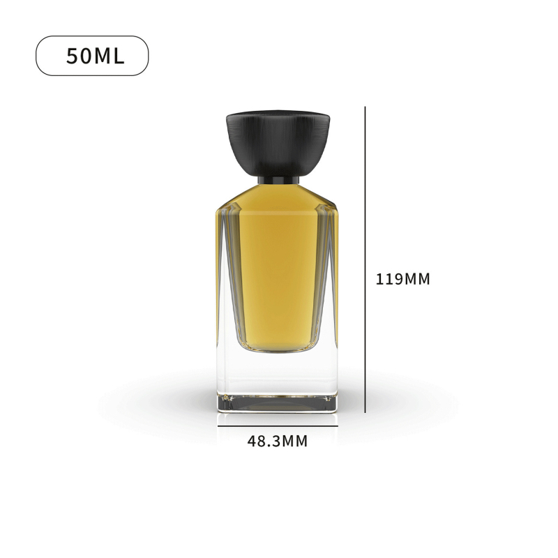 Négyzet alakú üvegparfümösüveg vastag alappal, pumpás permetező, átlátszó utántöltő üveg, bőrkezelési mintákhoz, 100 ml / 50 ml / 30 ml