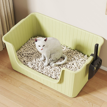 Kutija za mačji pijesak, ekstra velika, potpuno otvorena, poluotvorena, protiv prskanja, za mačke Rag­doll i Maine Coon