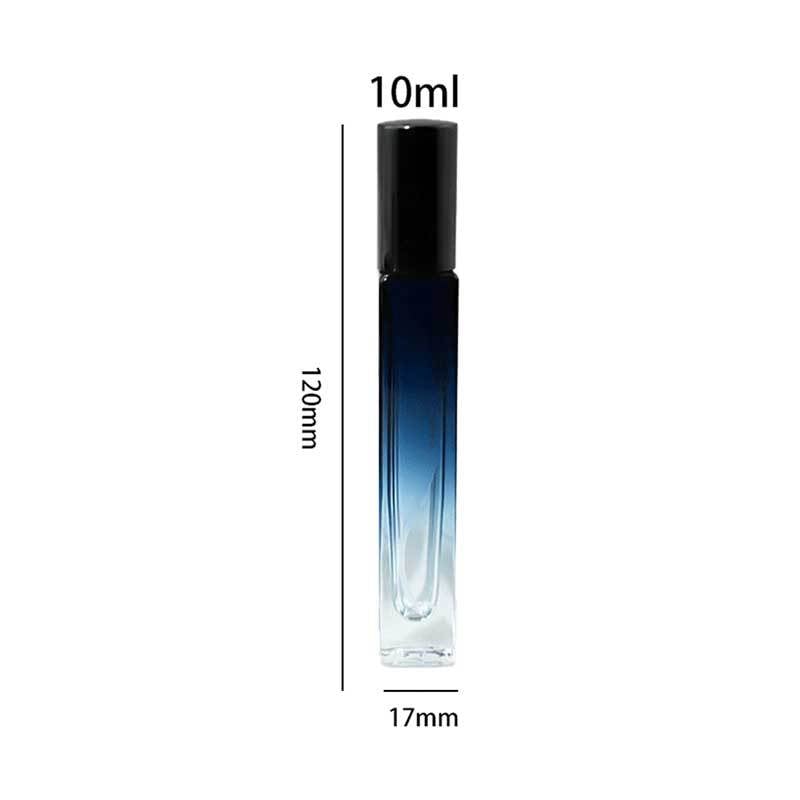 Gradiens kék négyzet alakú sprayüveg, üres parfüm mintatároló üveg, 10 ml és 5 ml