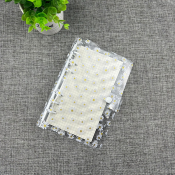 A6 binder s prozirnim PVC omotom, motiv tratinčice, inspiriran japanskim i korejskim stilom