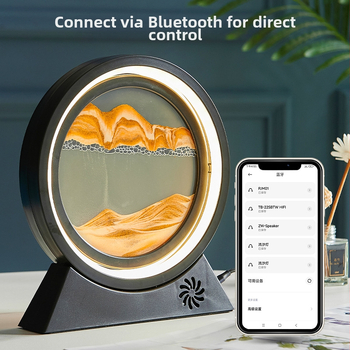 Bluetooth говорител и настолна лампа с пясъчно изкуство в стъкло, декоративна нощна светлина, модерен домашен декор