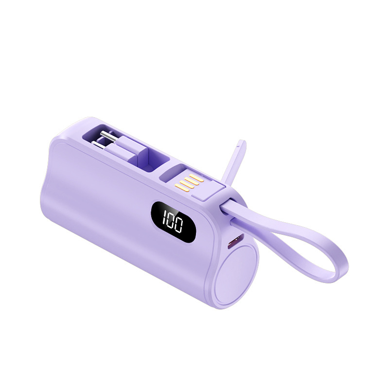 Зарядна банка с капсулен дизайн, 5000mAh, с два порта, компактна и преносима