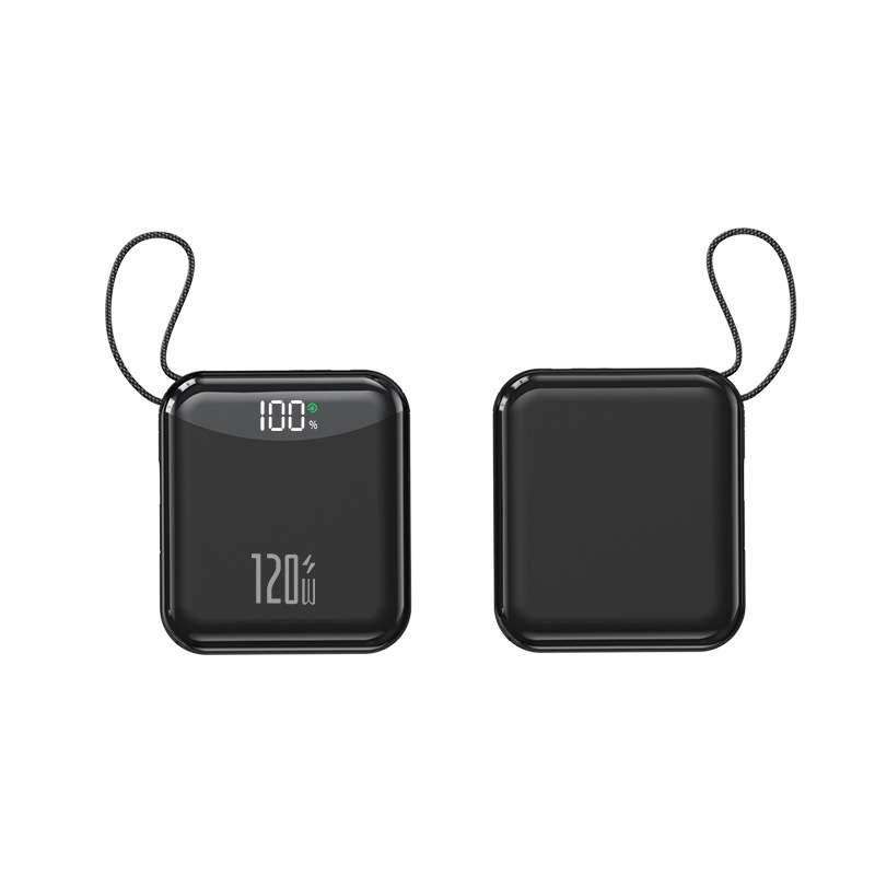 Нов 3C сертифициран 120W супер бързо зареждане пауърбанк, 20000mAh с вграден кабел и голям капацитет