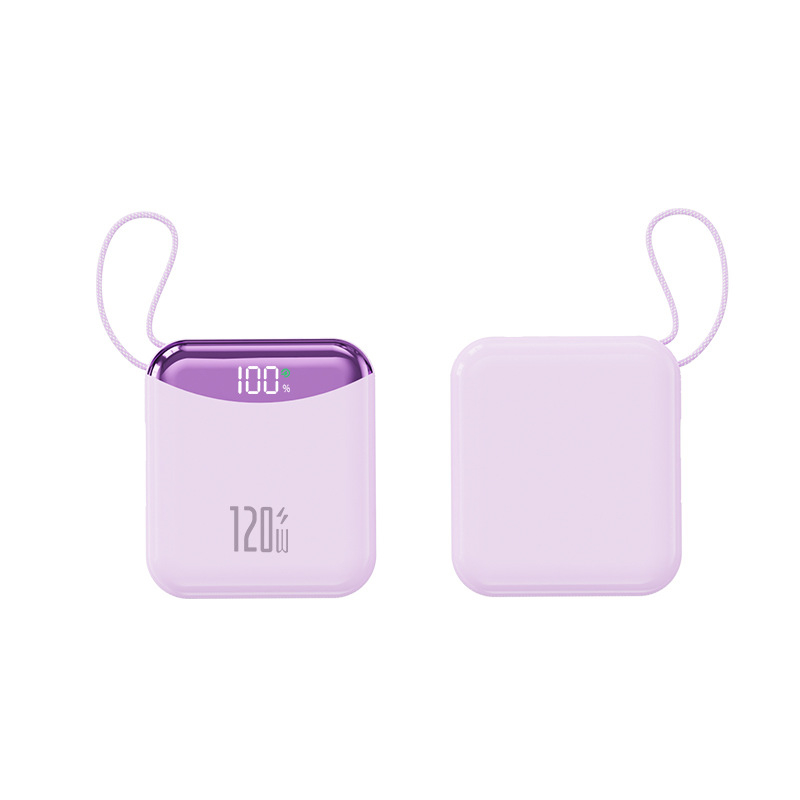 Нов 3C сертифициран 120W супер бързо зареждане пауърбанк, 20000mAh с вграден кабел и голям капацитет
