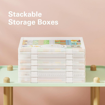 12x12 kvadratna kutija za dokumente, scrapbooking i papirne projekte — prozirni stolni organizator