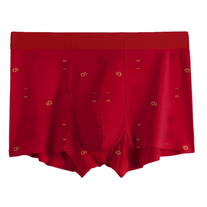 Muške crvene bokserice, paket od 3 komada u kutiji za darove, antibakterijski ulošak od mulberry silk