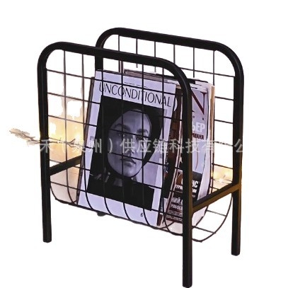 Stojeći kovani stalak za časopise i novine, skandinavski minimalistički stil za dnevni boravak