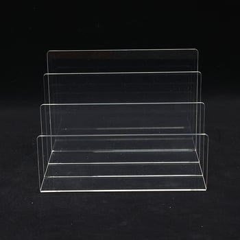 Prozirni akrilni stolni izložbeni stalak za dokumente i sitne predmete, proziran dizajn, moderni minimalistički stil, prilagodljiv
