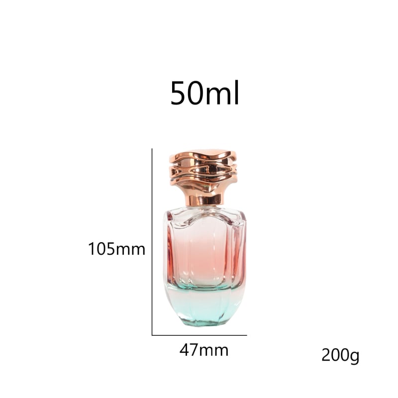 Kristályfehér üveg parfüm utántöltő palack nyomó permetezővel, 15 mm nyak, 50 ml