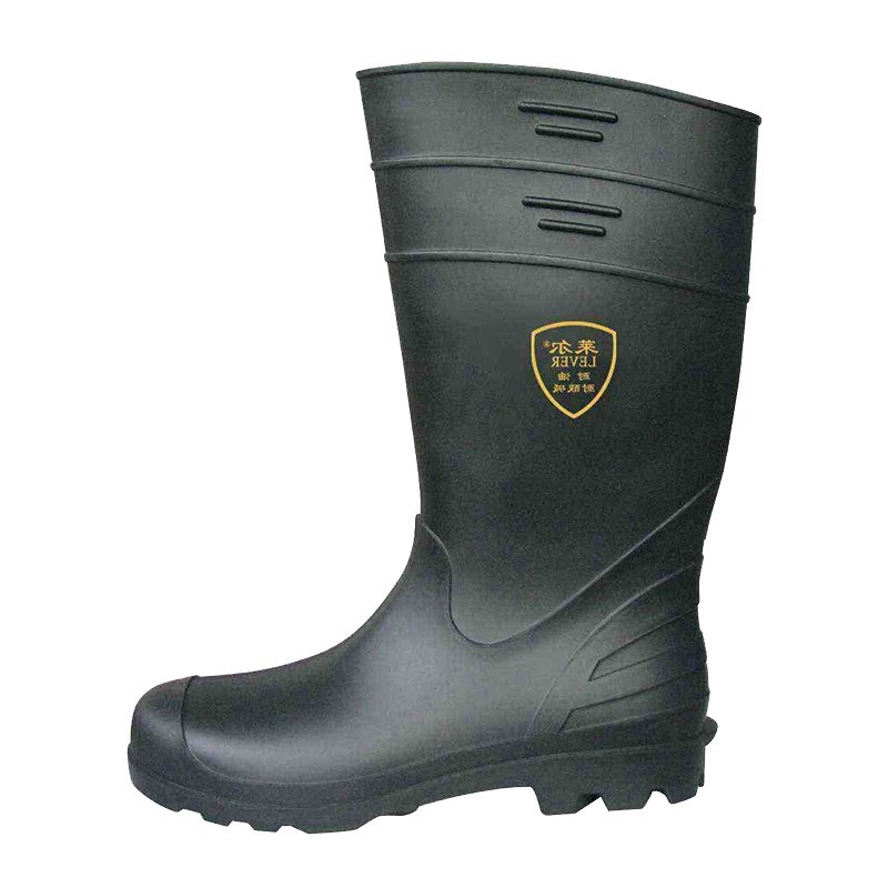 Laier SM-8-99 Cizme de ploaie rezistente la acide și alcalii, PVC impermeabile, rezistente chimic, antiderapante, 38 cm, negre