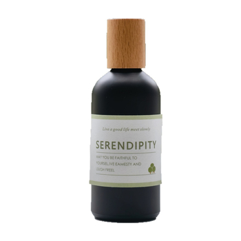 Fényvédő matt fekete illóolaj üveg belső dugóval, fa kupakkal és csavaros kupakkal, 10–100 ml